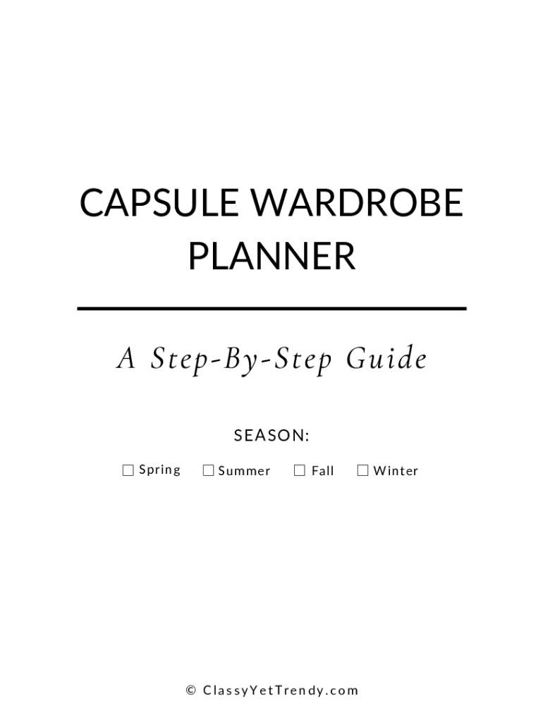 Fillable Online Create Your Capsule Wardrobe StepbyStep Guide Fax