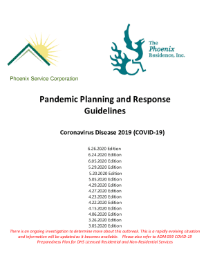 Fillable Online Pandemic Planning and Response Guidelines Fax Email