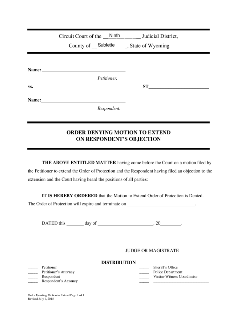 Fillable Online Circuit Court of the 9th Judicial District, Sublette