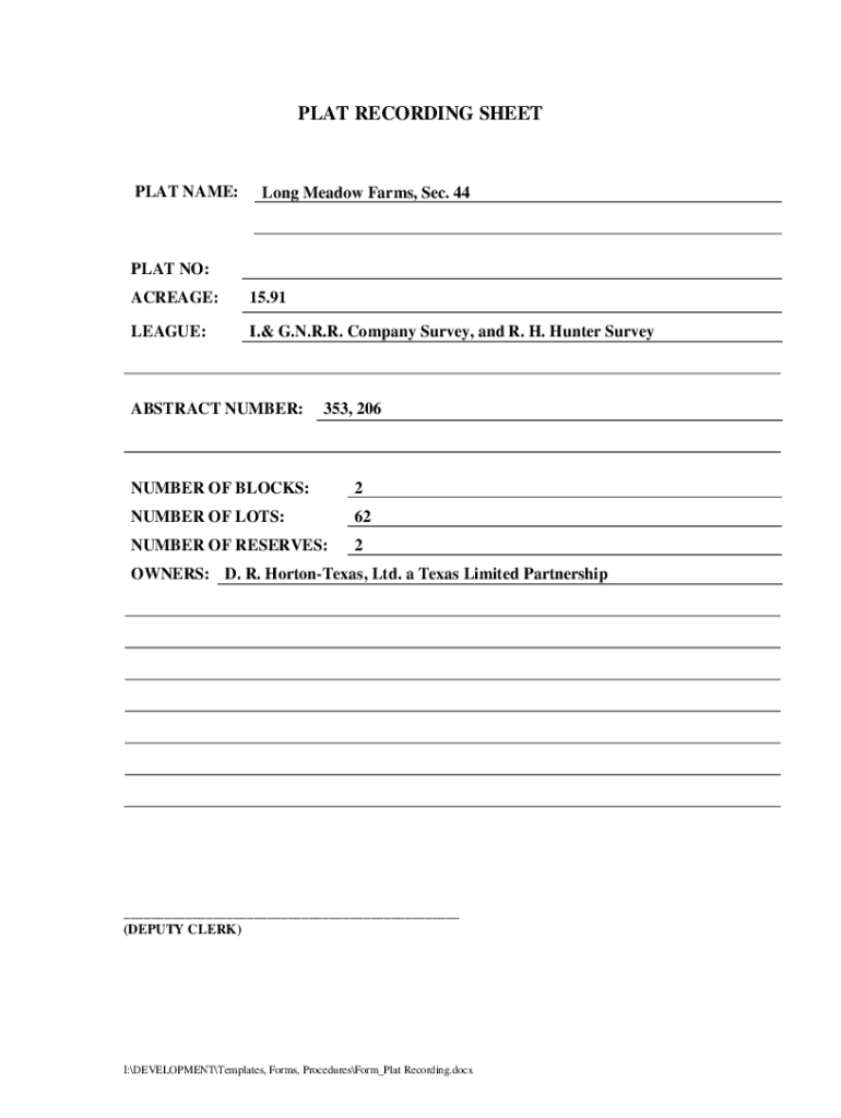 Fillable Online Long Meadow Farms Homes and Houses for Sale and Rent