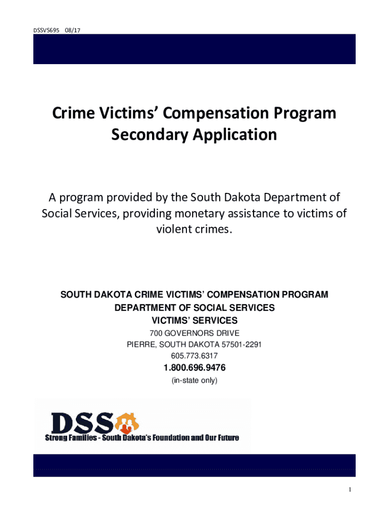 Fillable Online dps sd Crime Victims' Compensation Program Secondary