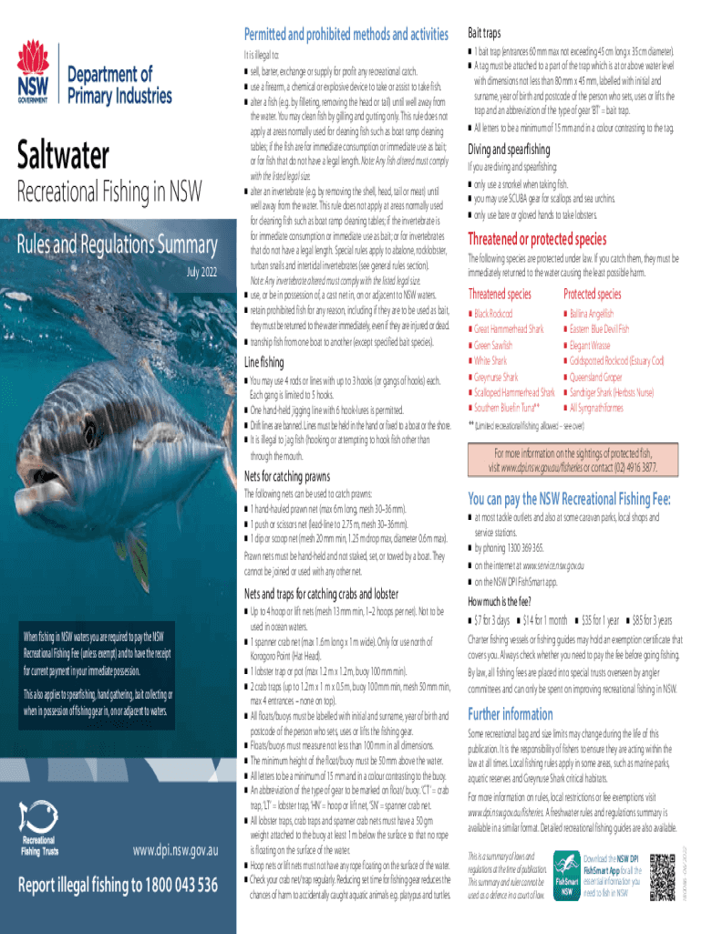 Fillable Online California Recreational Ocean Fishing Regulations CA