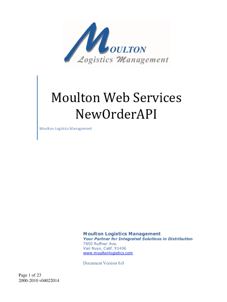 Fillable Online Moulton Logistics Management Company Profile and News