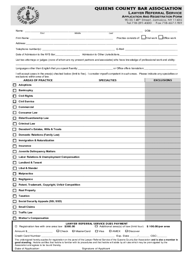 Fillable Online Lawyer Referral Service Request Fax Email Print pdfFiller
