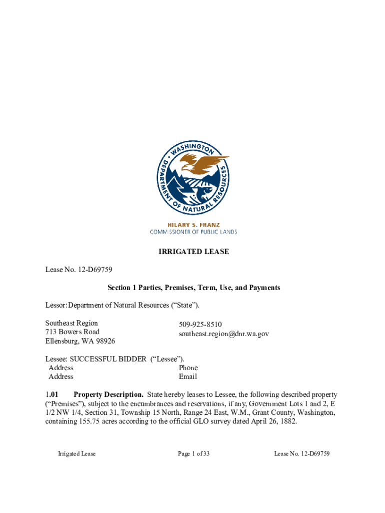 Fillable Online How to lease Washington state trust lands for