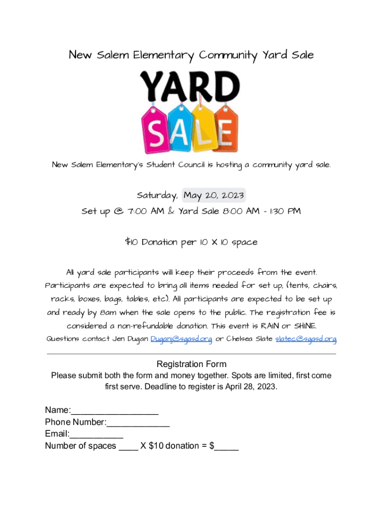 Salem Yard Sale at Beverly Moody blog