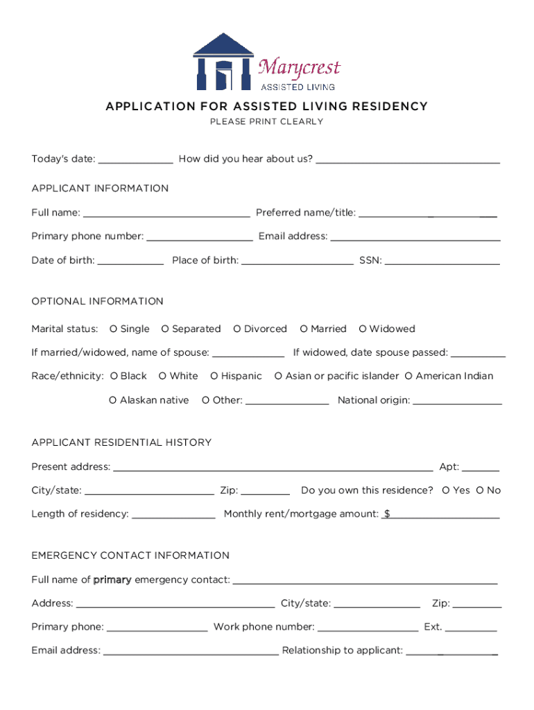 Fillable Online Sunrise Senior Living Job Application Fax Email Print