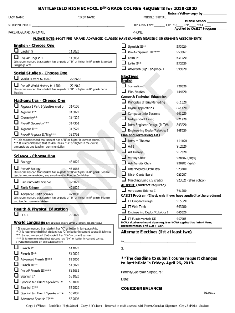 Fillable Online SAFETY HARBOR MIDDLE SCHOOL 8th GRADE Fax Email