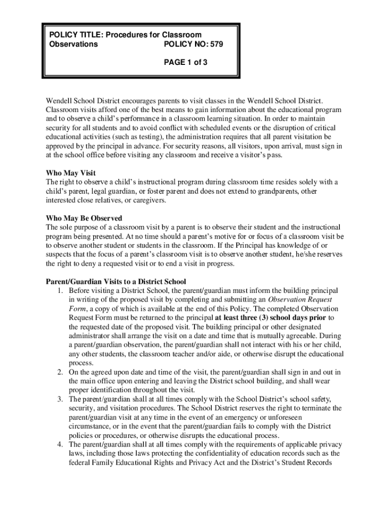 Fillable Online Wendell School District encourages parents to visit