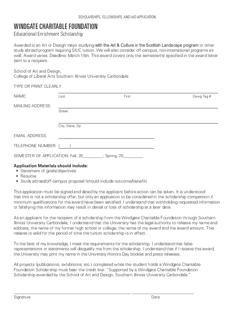Fillable Online Scholarships and Awards School of Visual Art and