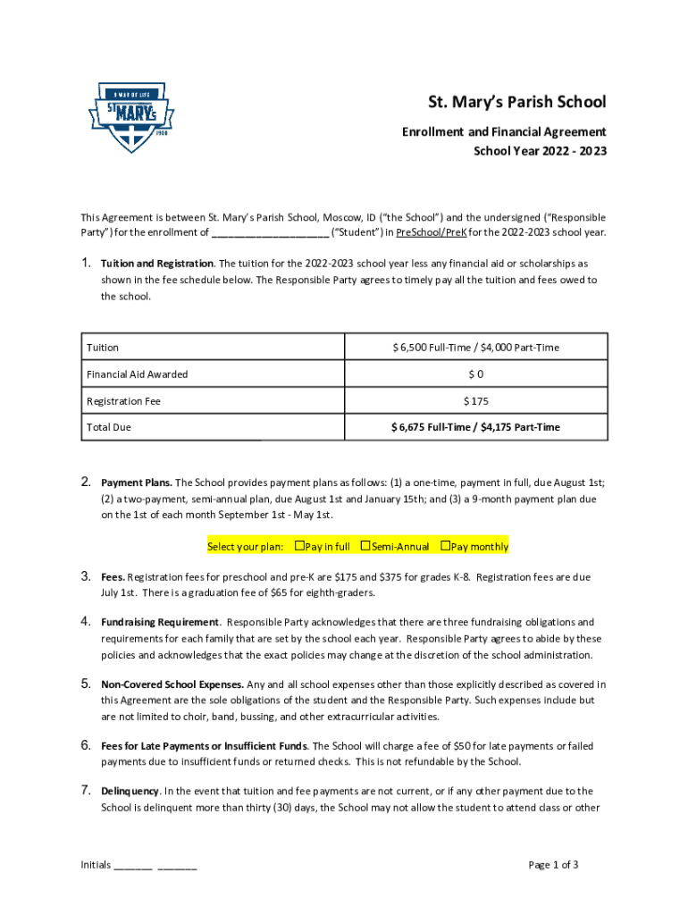 Fillable Online St Mary's Parish School Moscow, IdahoWhere Respect Fax Email Print pdfFiller