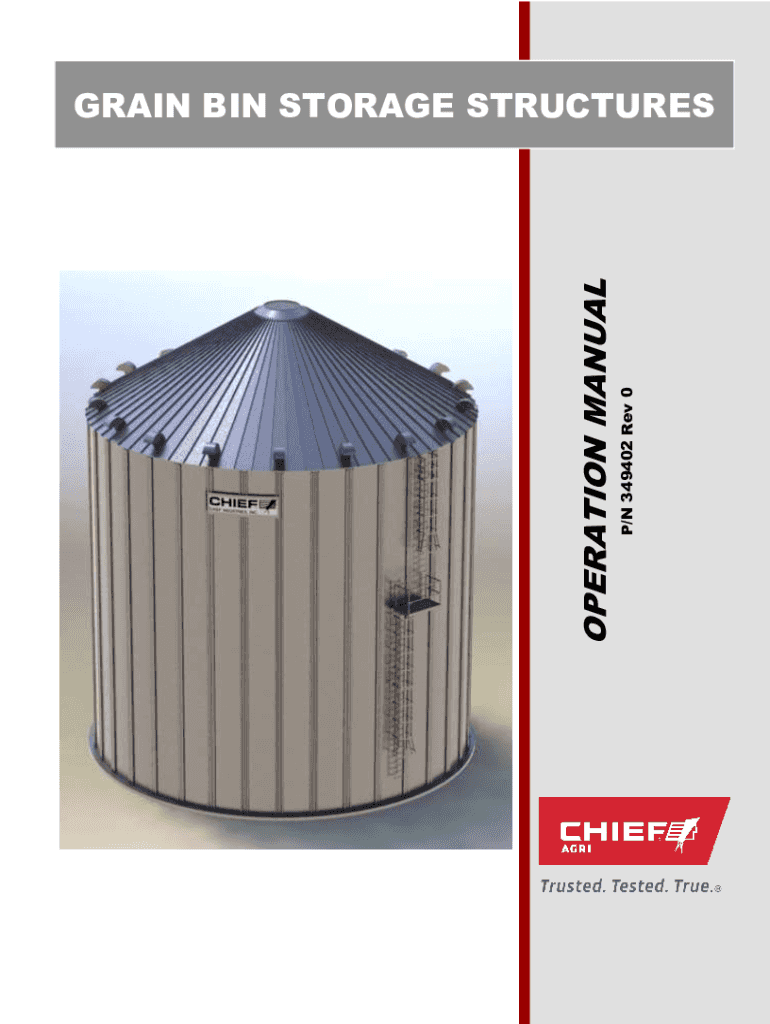 Fillable Online GRAIN BIN STORAGE STRUCTURES Chief Agri Fax Email