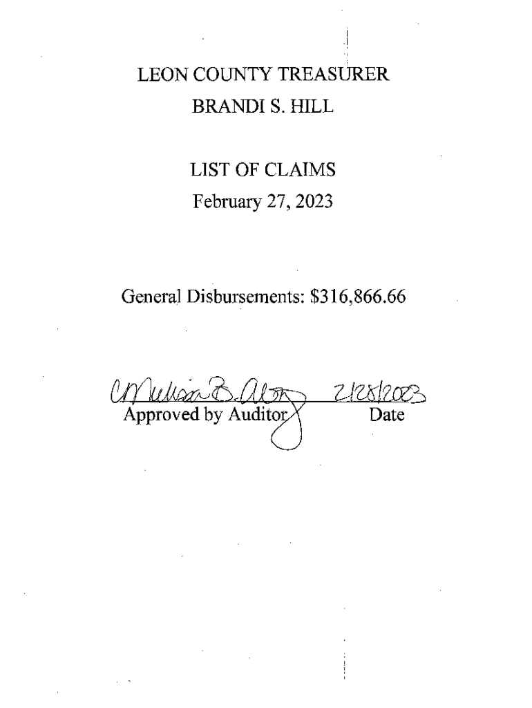 Fillable Online LEON COUNTY TREASURER Fax Email Print pdfFiller