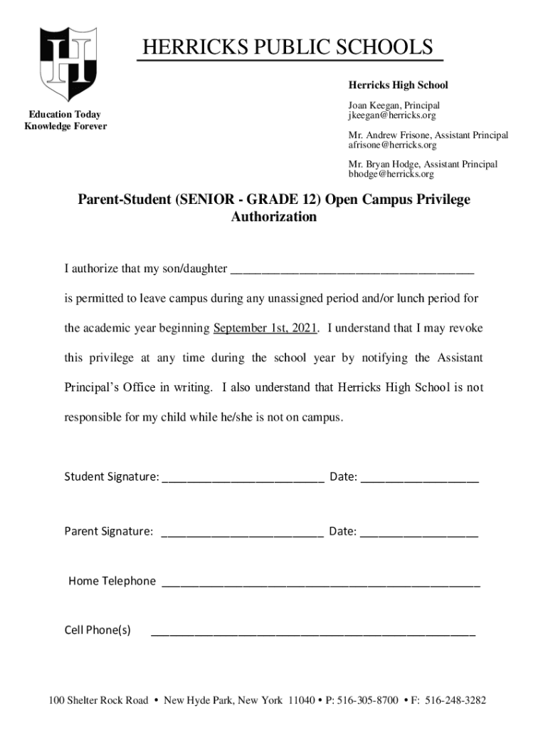 Fillable Online herricks high school assistant principal Fax Email