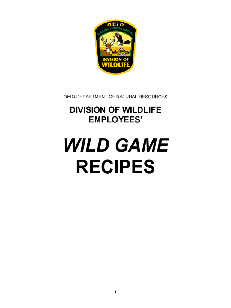 Fillable Online WILDLIFERECIPEBOOK.doc OHIO DEPARTMENT OF Fax