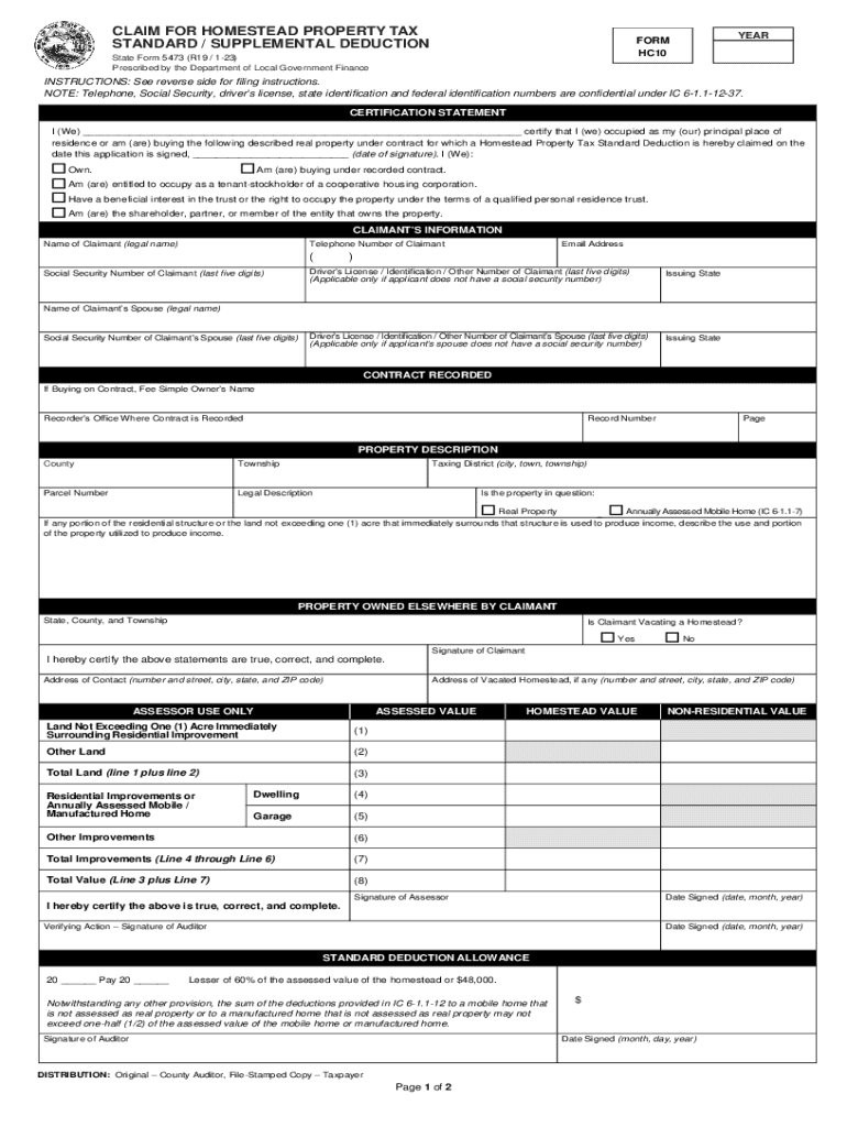 Indiana homestead deduction Fill out & sign online DocHub