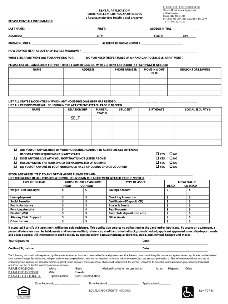 Fillable Online Shortsville Meadows SPANISH Application 4.22.21 Fax