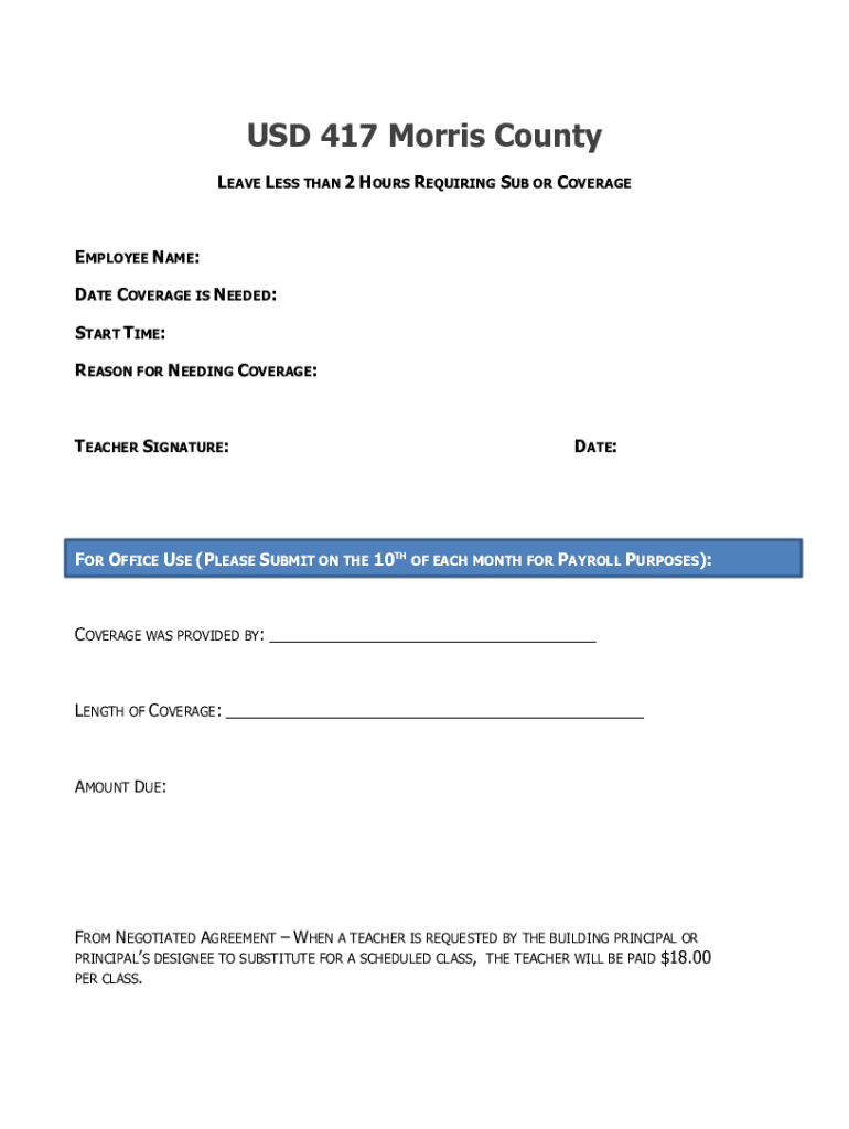 Fillable Online Morris County USD 417 Negotiated Agreement Fax Email