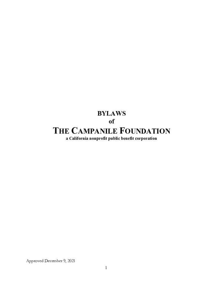 Fillable Online tcf sdsu BYLAWS OF a California Nonprofit Public