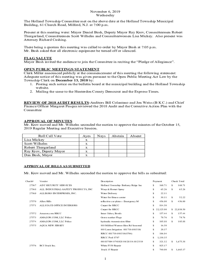 Fillable Online Holland Township Department of Public SafetyMilford NJ