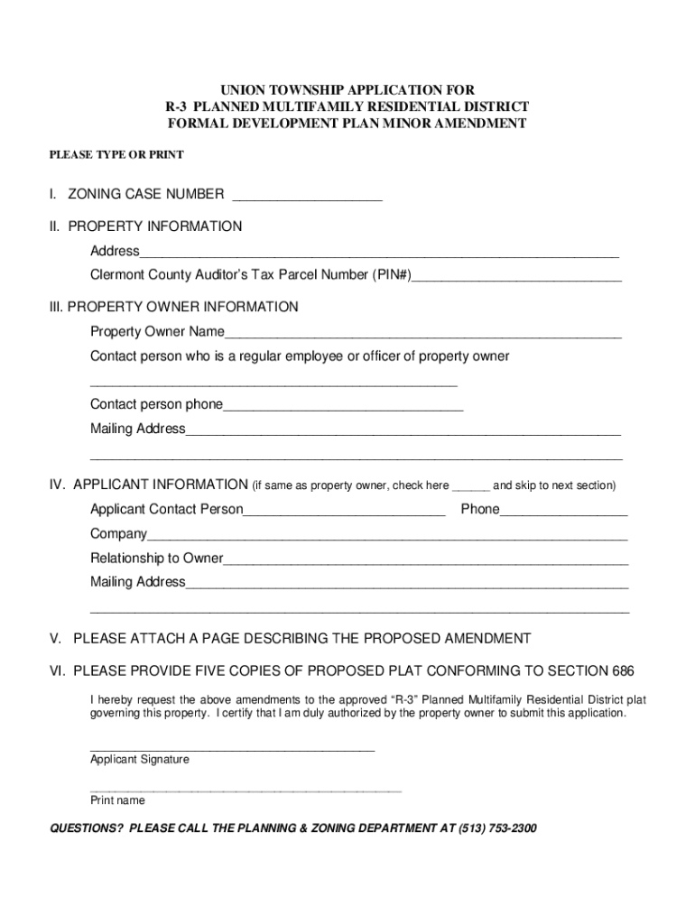 Fillable Online uniontownship oh ZONING RESOLUTION Union Township