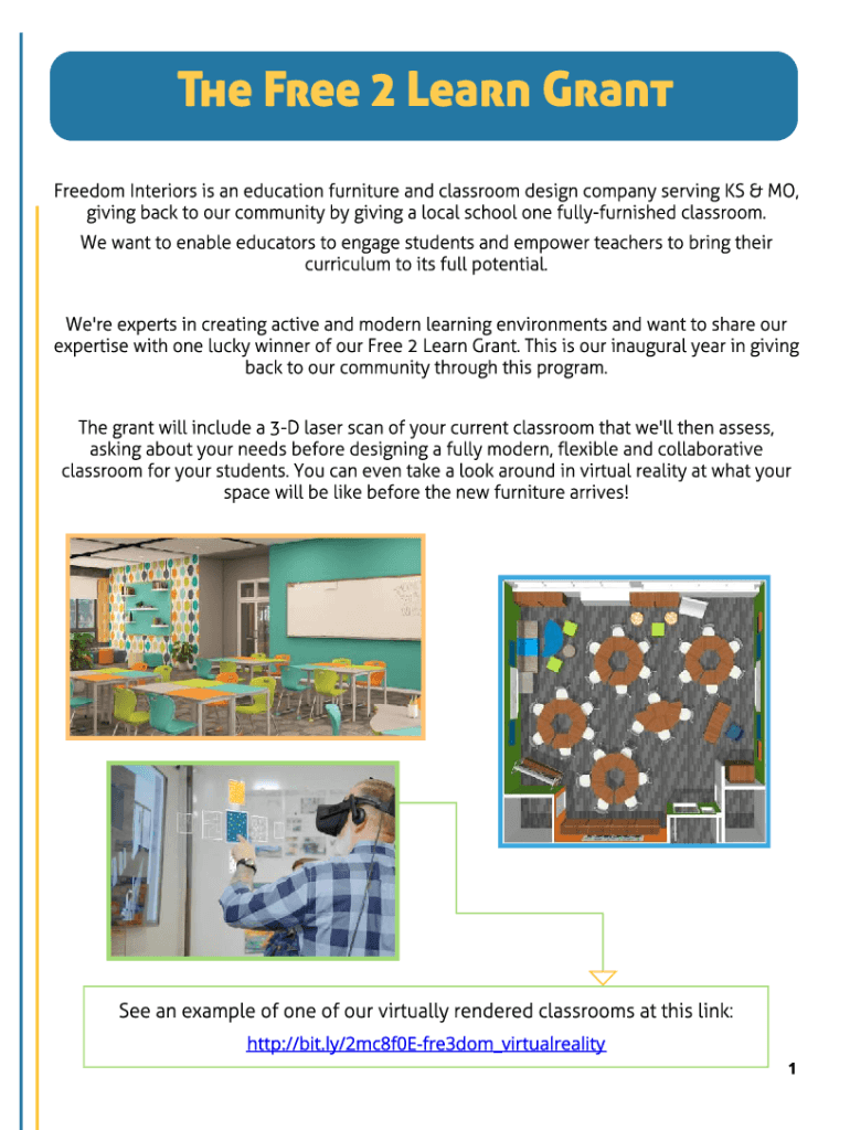 Fillable Online Our NEW Free 2 Learn Grant for Classroom Furnishings Fax Email Print pdfFiller
