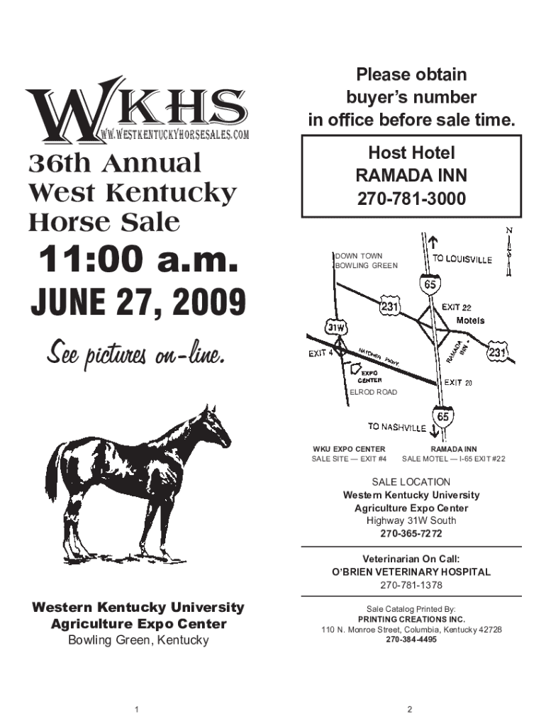 Fillable Online West Ky Flat Shod Horse SaleBowling Green KY Fax Email