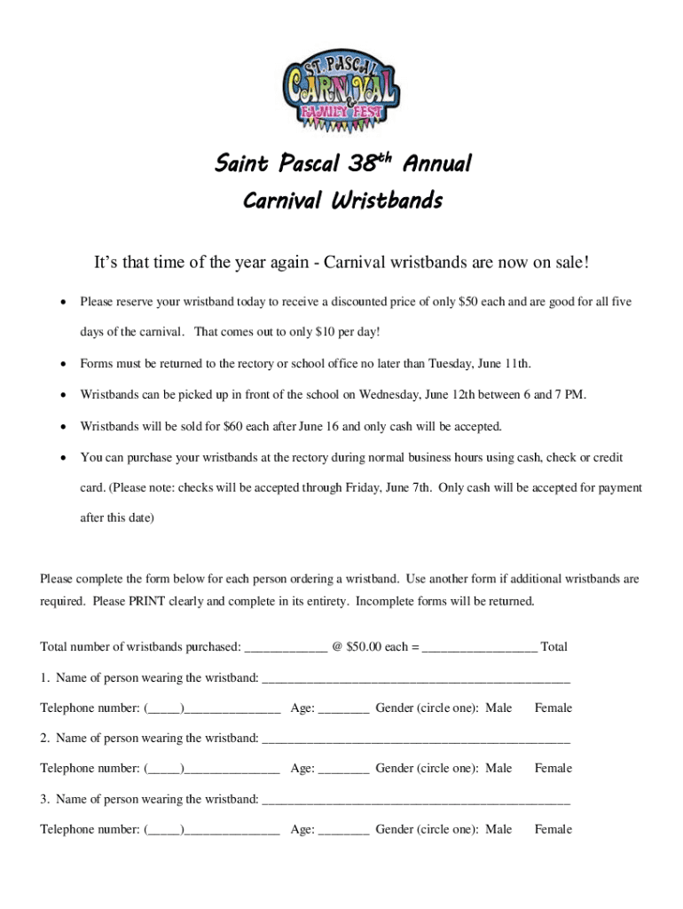 Fillable Online MidState Fair carnival wristbands now on sale Fax