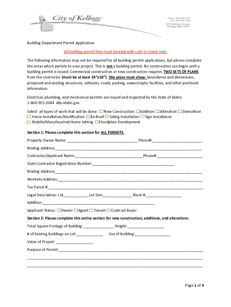 Fillable Online 2023 combined Building Department Permit Application.docx Fax Email Print