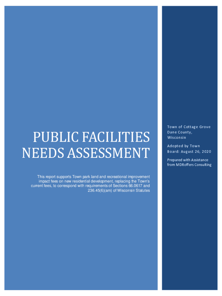 Fillable Online Public Facilities Needs Assessment. Town of Cottage