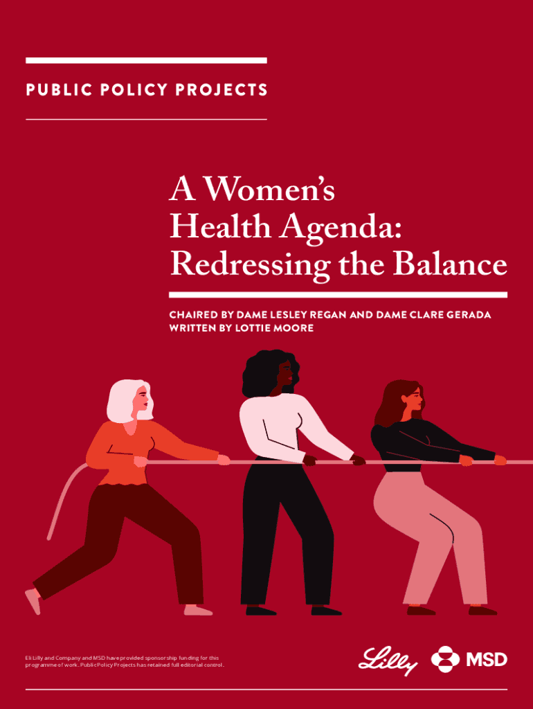 Fillable Online A Women's Health Agenda Redressing the Balance Fax