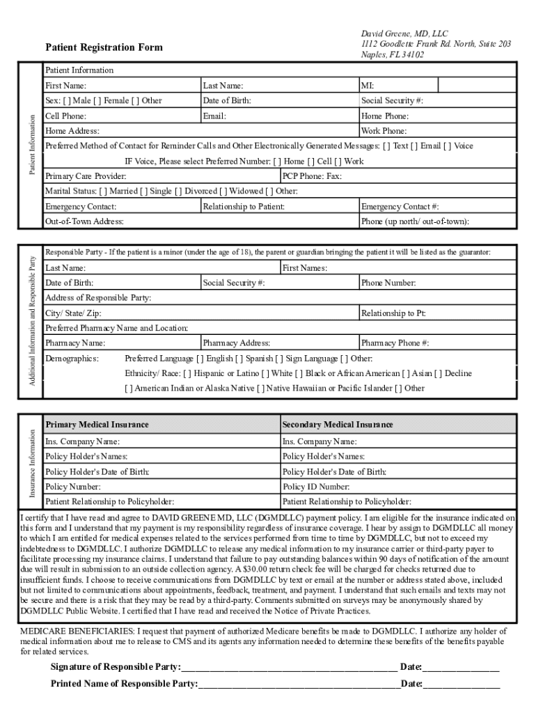 Fillable Online Dr. David Greene Naples, FL NPI Number Lookup Fax