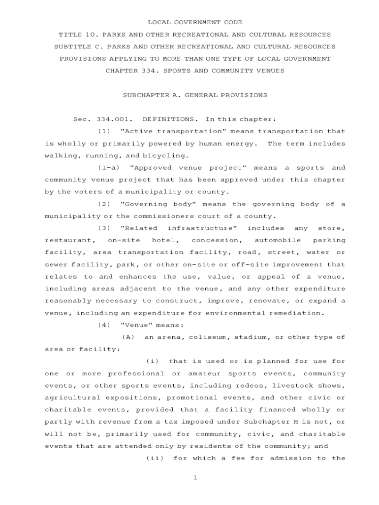 Fillable Online Local Government Code (Table of Contents) pg. 23603