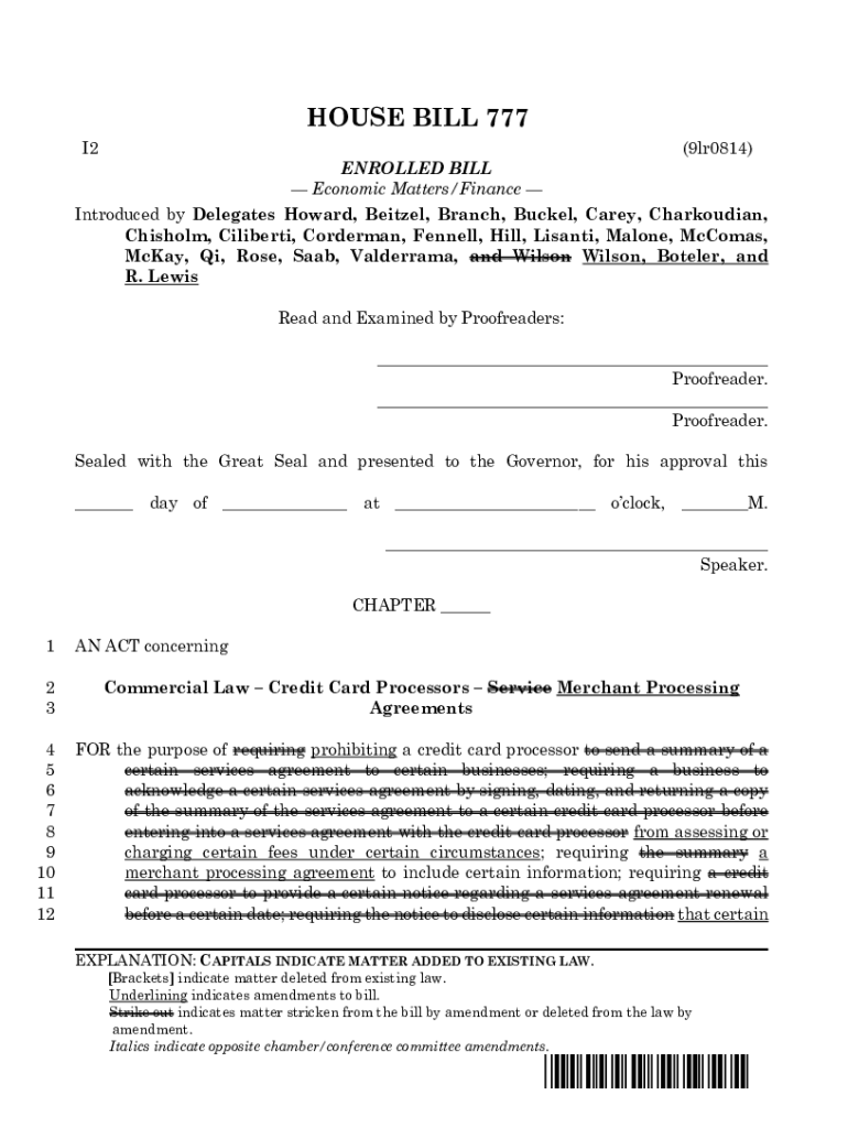 Fillable Online HOUSE BILL 777 Fax Email Print pdfFiller