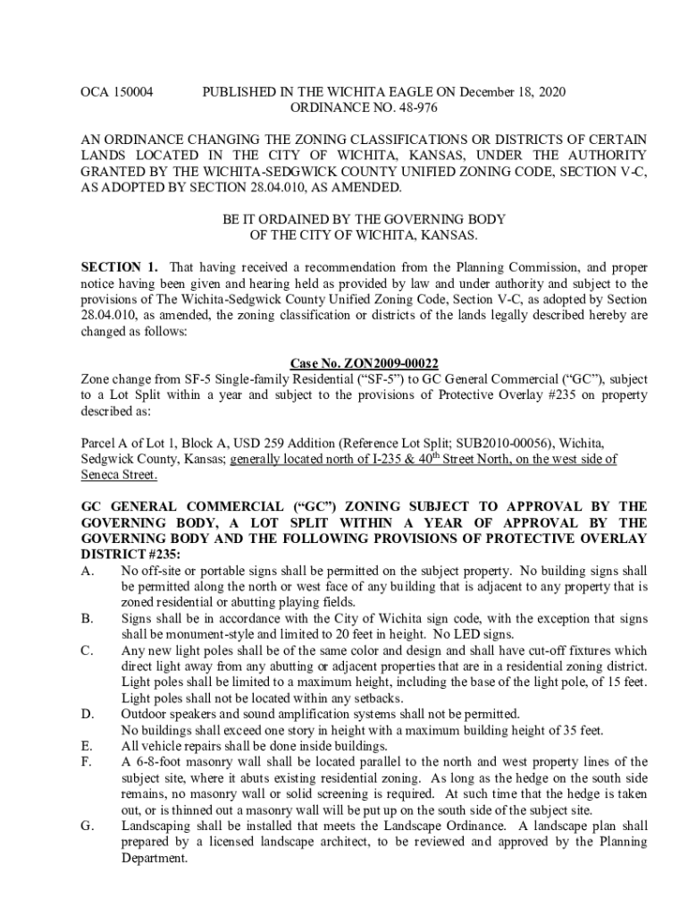 Fillable Online 18.150 Zoning Districts Overland Park Fax Email Print