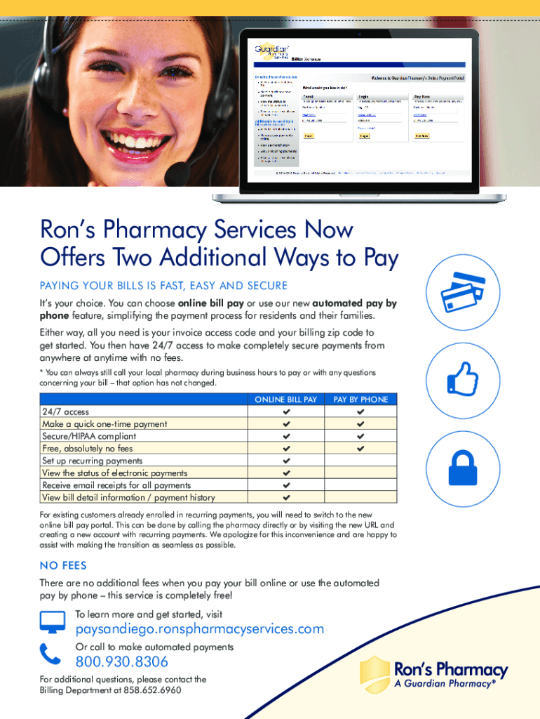 Fillable Online Ron's Pharmacy Services Now Offers Two Additional Ways
