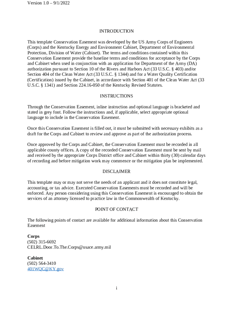 Conservation Easement (CE) TemplateSouth Pacific eec ky Doc