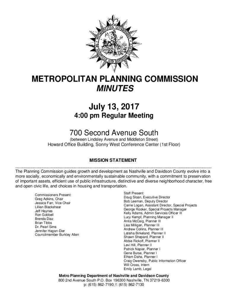 Fillable Online Comments on July 13, 2017 Planning Commission agenda