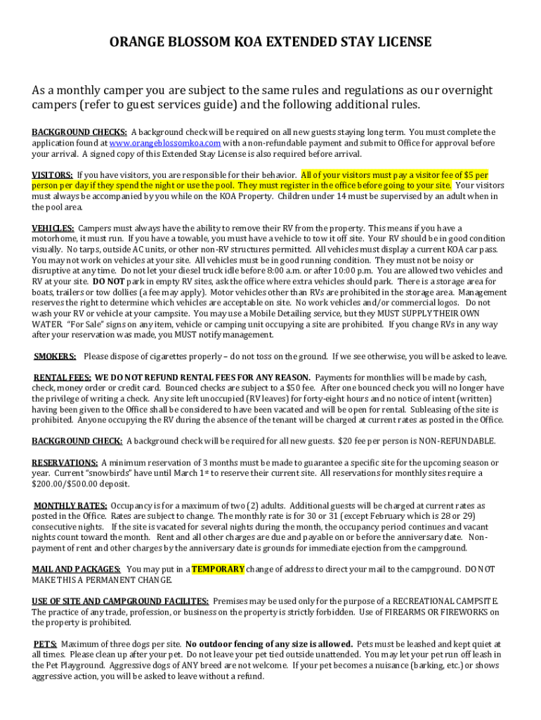 Fillable Online our extended stay rates only apply to guests