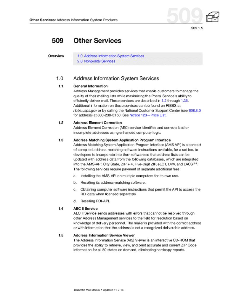 Fillable Online Address Information System (AIS) Products Technical Guide Fax Email Print