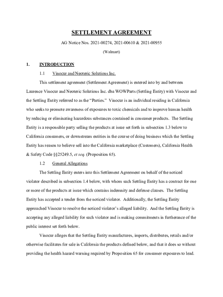 Fillable Online oag ca settlement agreement, limited release, waiver