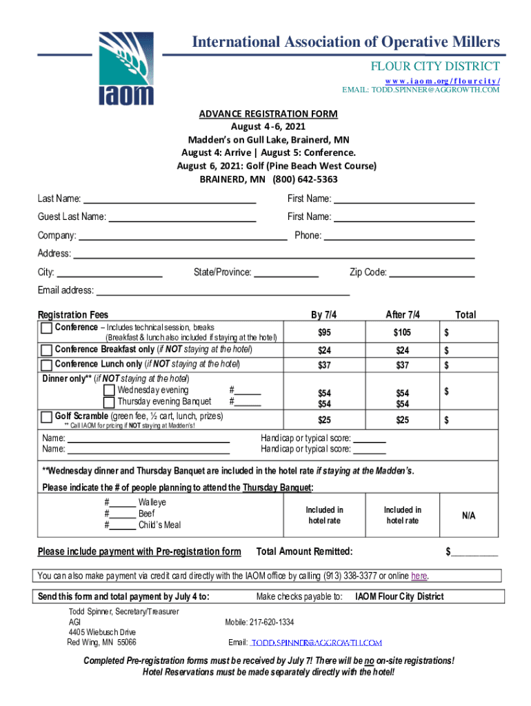 Fillable Online Flour City International Association of Operative