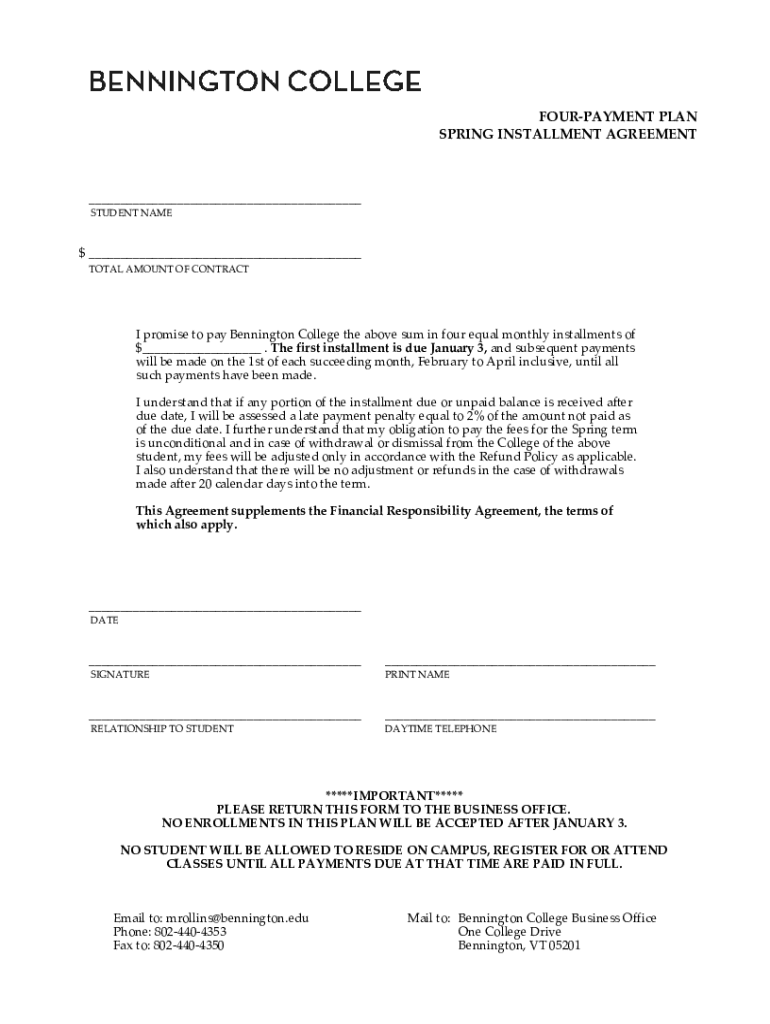 Fillable Online fourpayment plan calculation sheet spring 2022 Fax Email Print pdfFiller