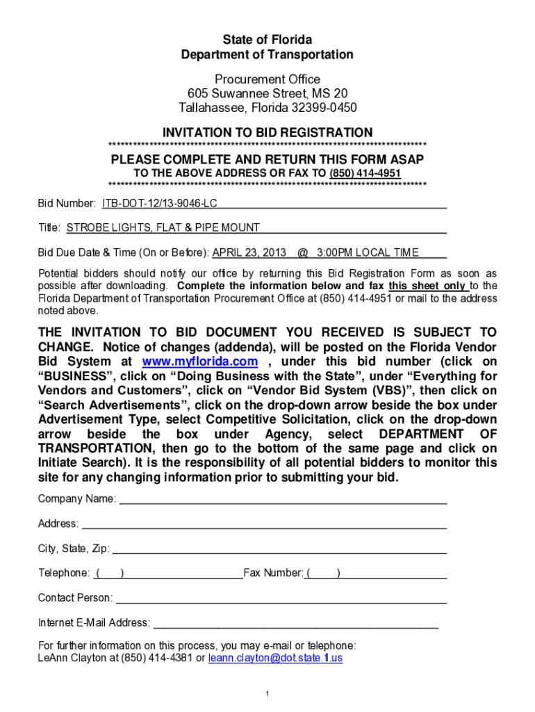 Fillable Online REQUEST FOR PROPOSAL REGISTRATION PLEASE Fax Email