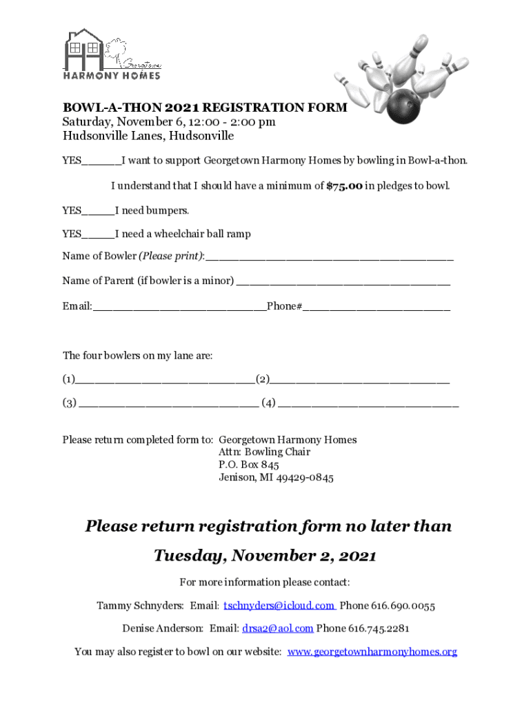 Fillable Online Bowlathon Pledge Sheet Fax Email Print pdfFiller