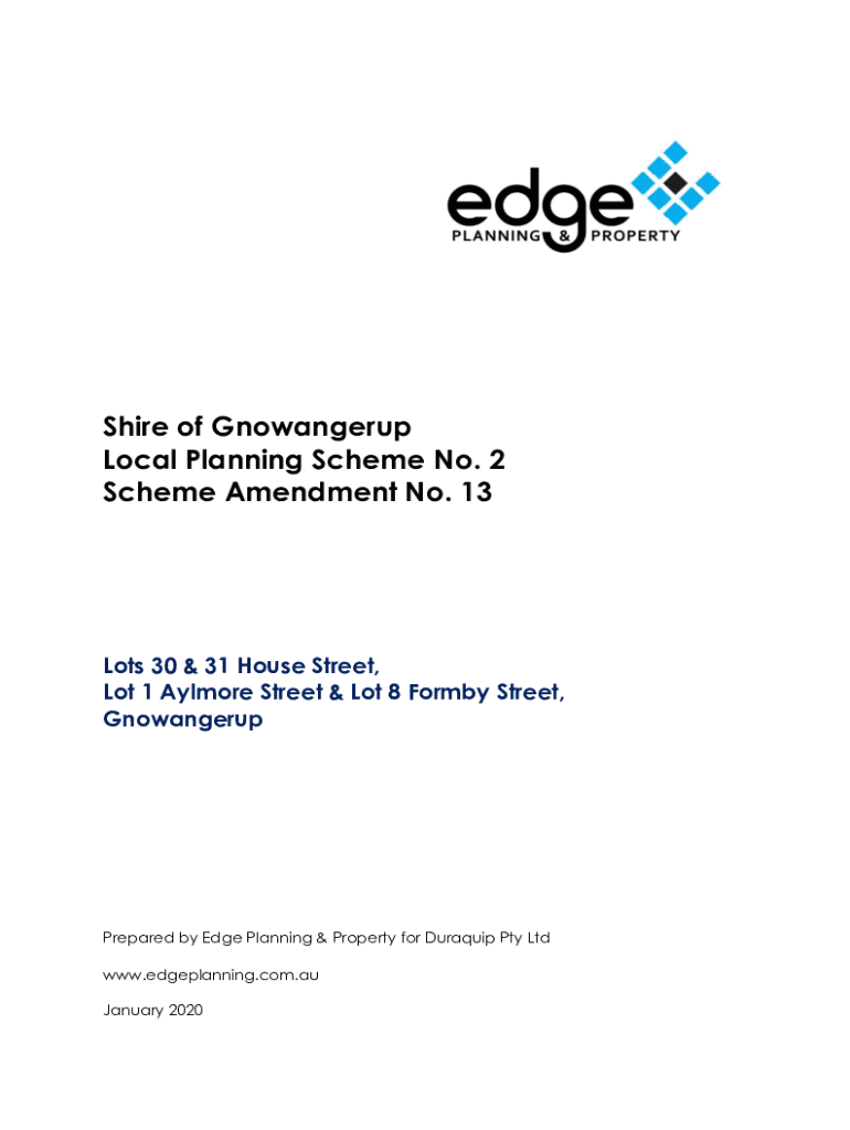 Fillable Online Title Shire of Gnowangerup Local Planning Scheme 2