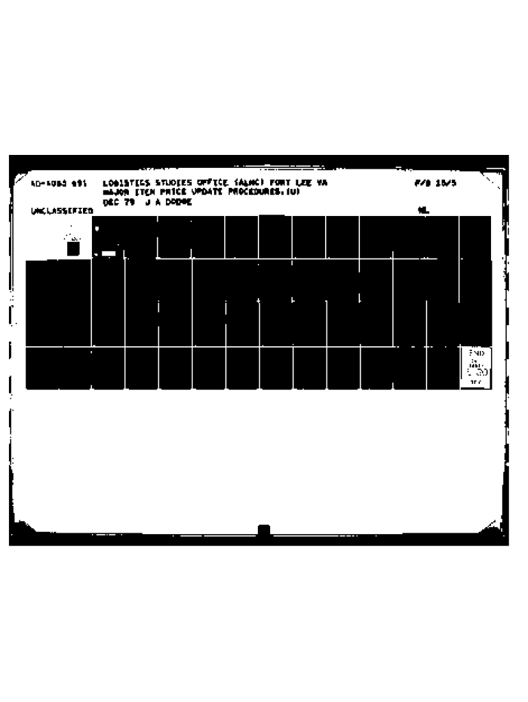 Fillable Online Major Item Price Update Procedures.. This study