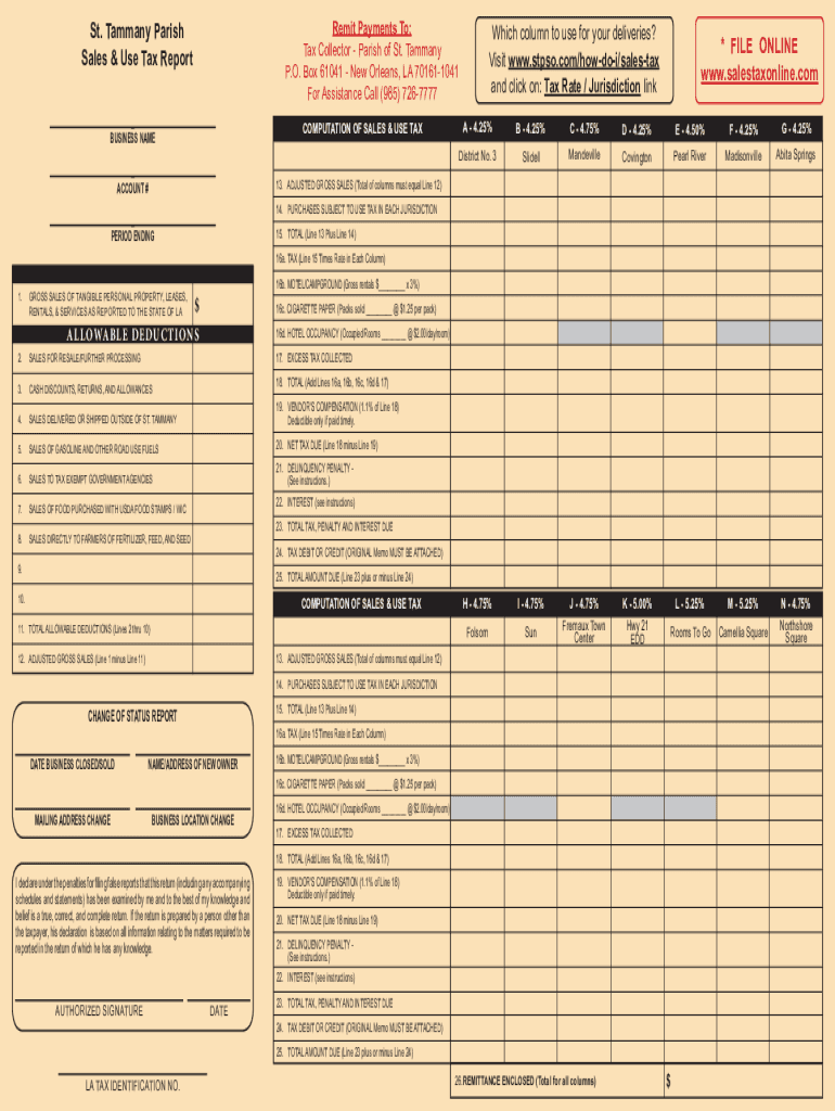 Fillable Online St. Tammany Parish Sheriff's Department Property Tax