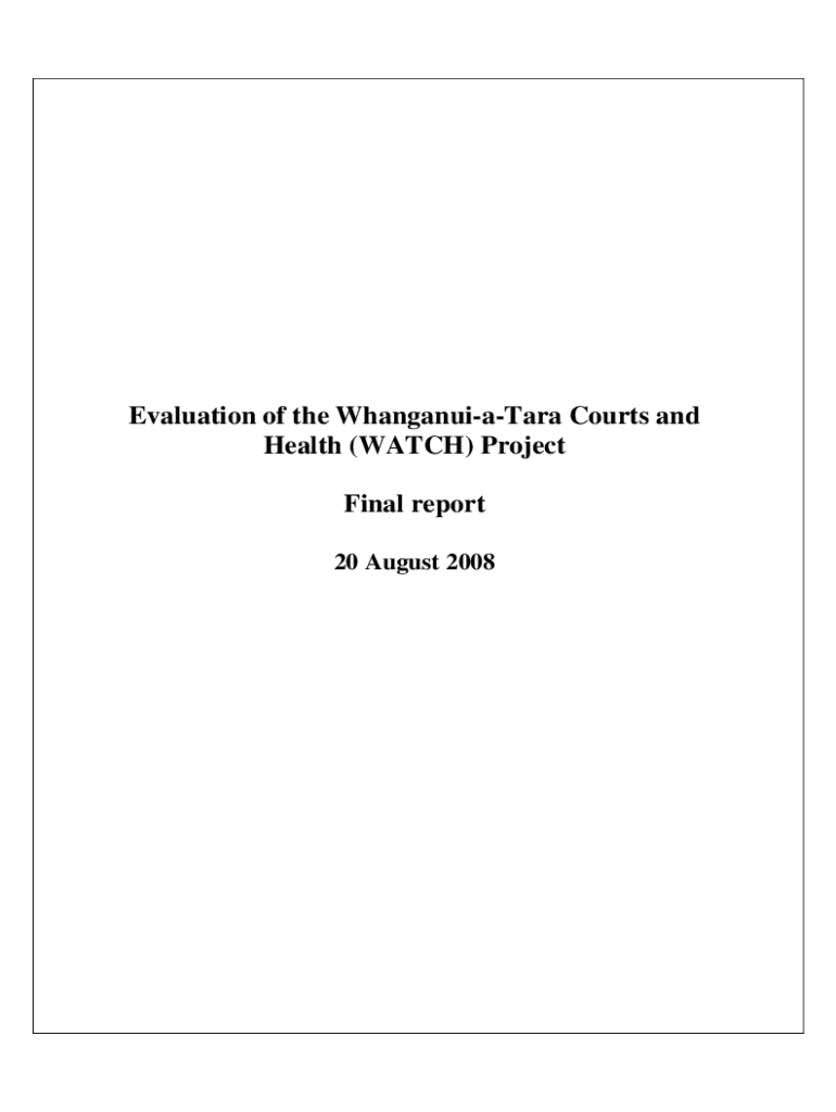 Fillable Online Evaluation of the WhanganuiaTara Courts and Fax