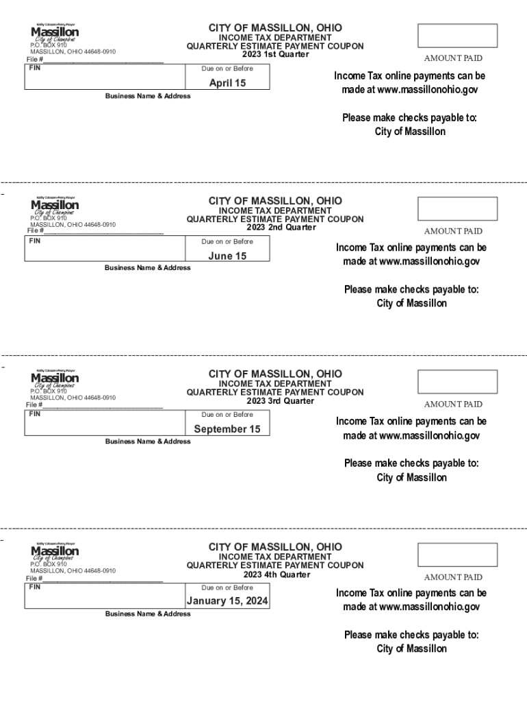 Fillable Online City of Massillon, Ohio Tax Return Fax Email